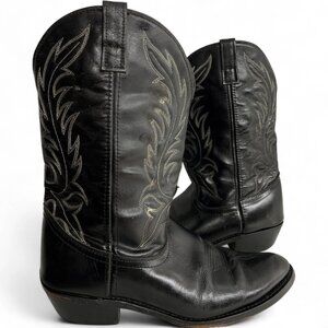 Laredo Black Leather Western Cowboy Cowgirl Boots Women's 10 M